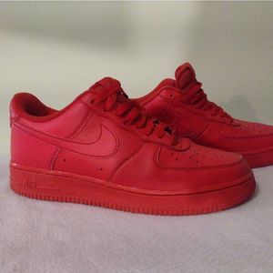 Men's Red Nike Air Force One shoes